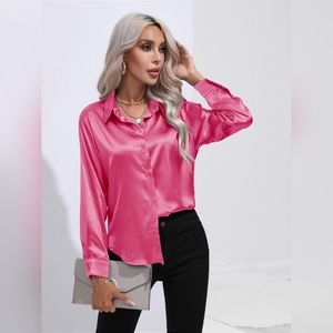Collared Neck Buttoned Long Sleeve Shirt